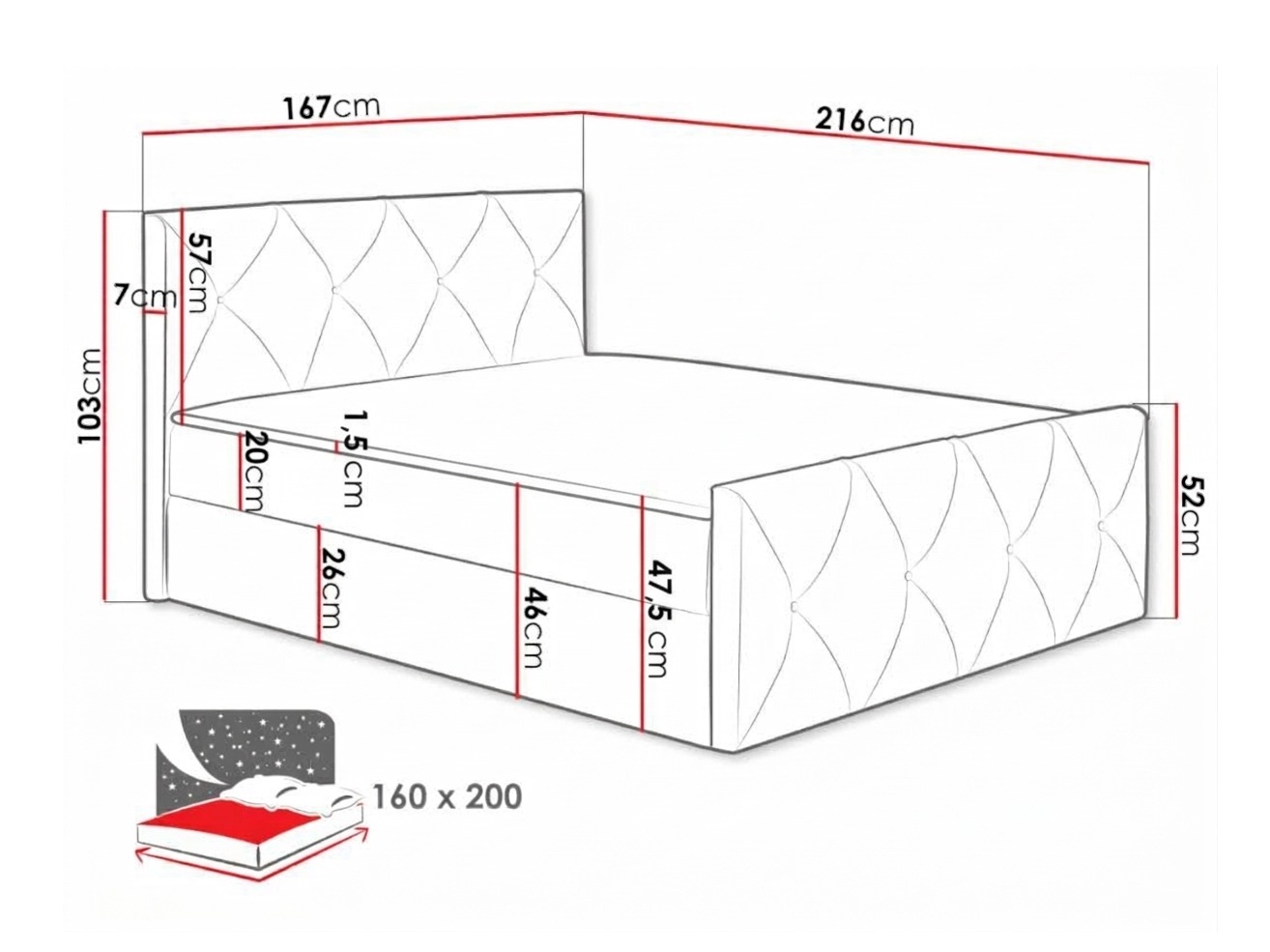 Lit boxspring Litus I (Mono 242)