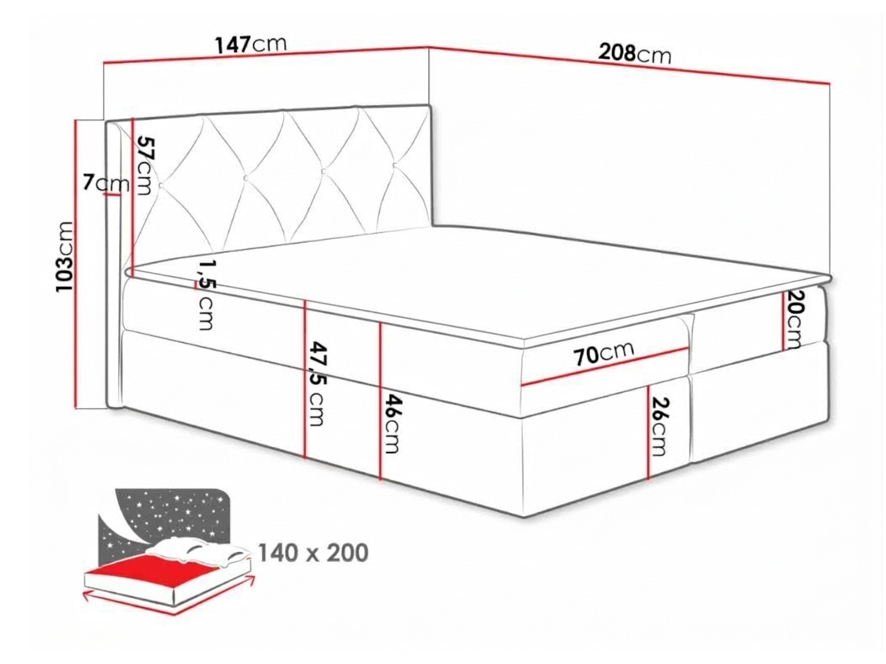 Lit boxspring Litus (Mono 244)