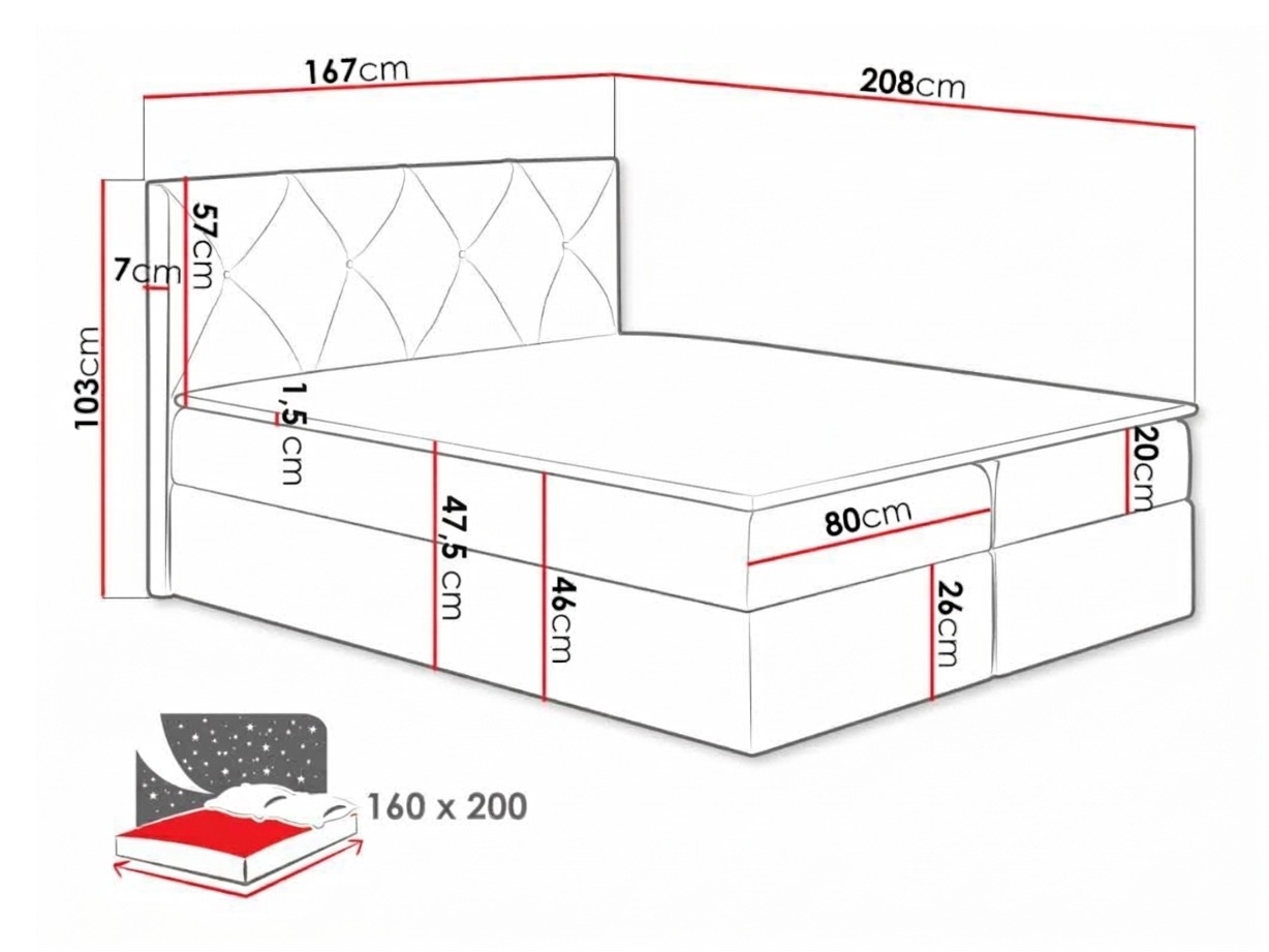 Lit boxspring Litus (Mono 244)