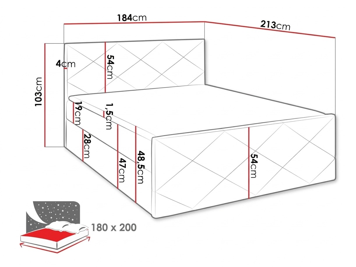 Lit boxspring Mons (Doux 034)