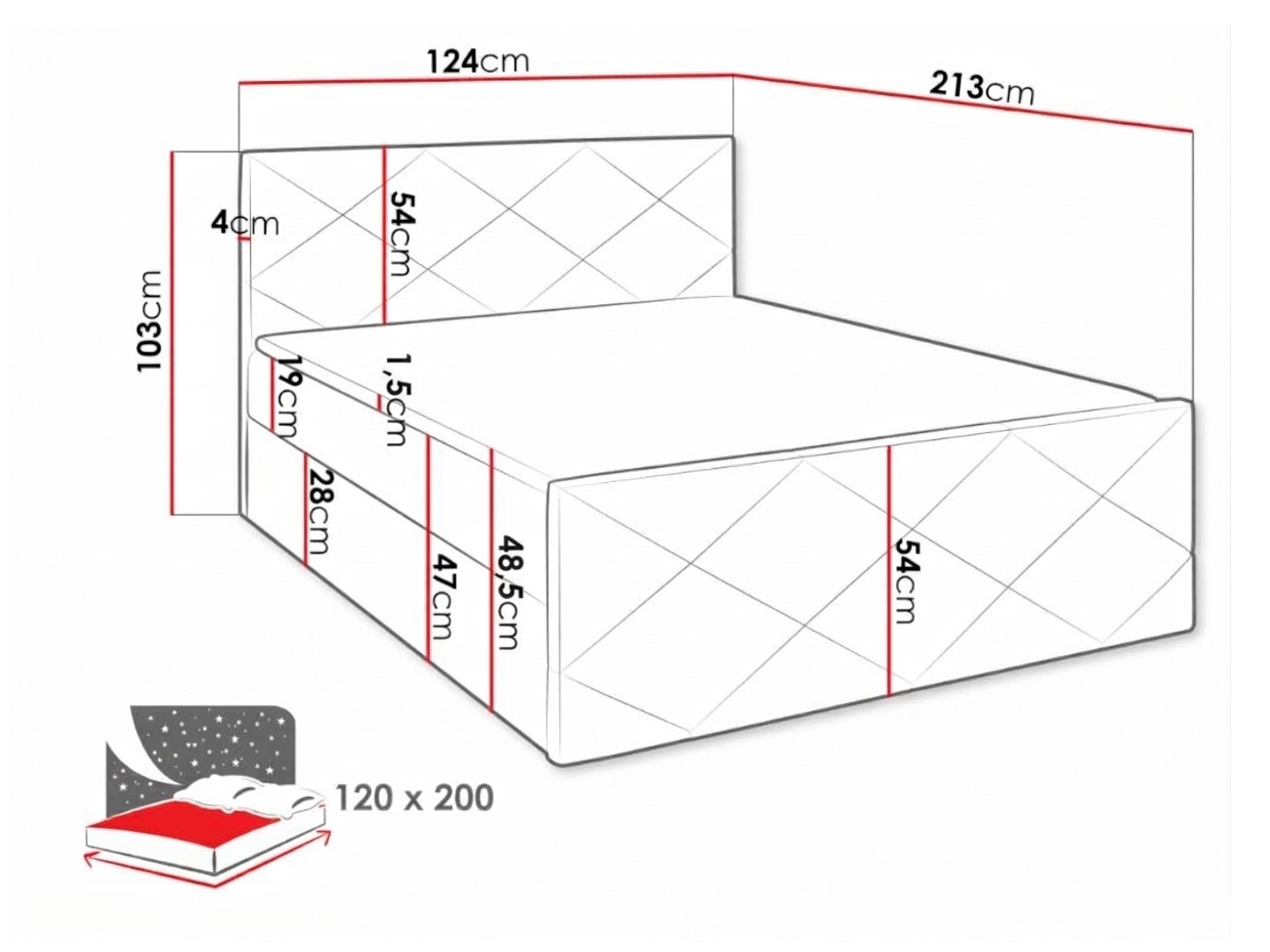 Lit boxspring Mons (Muna 14)