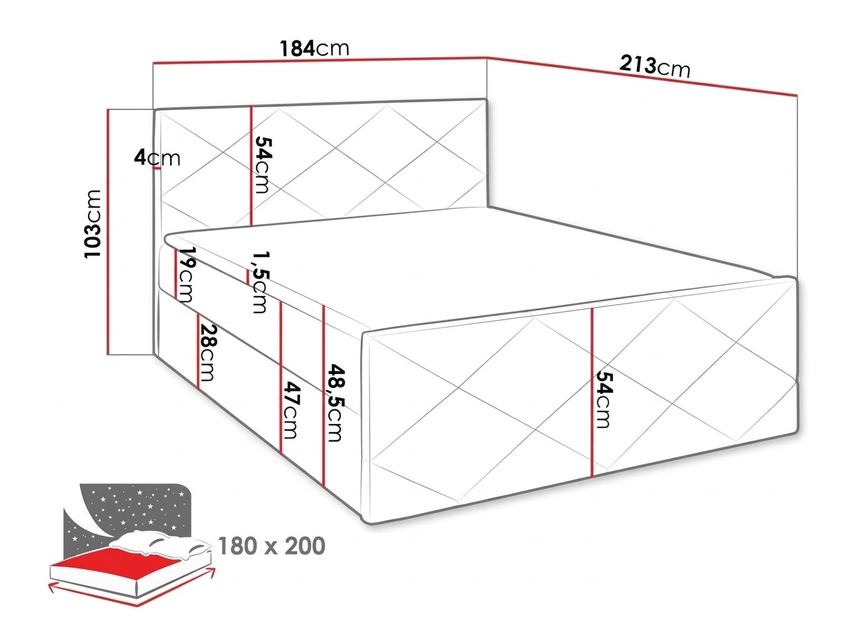 Lit boxspring Mons (Soft 010a)