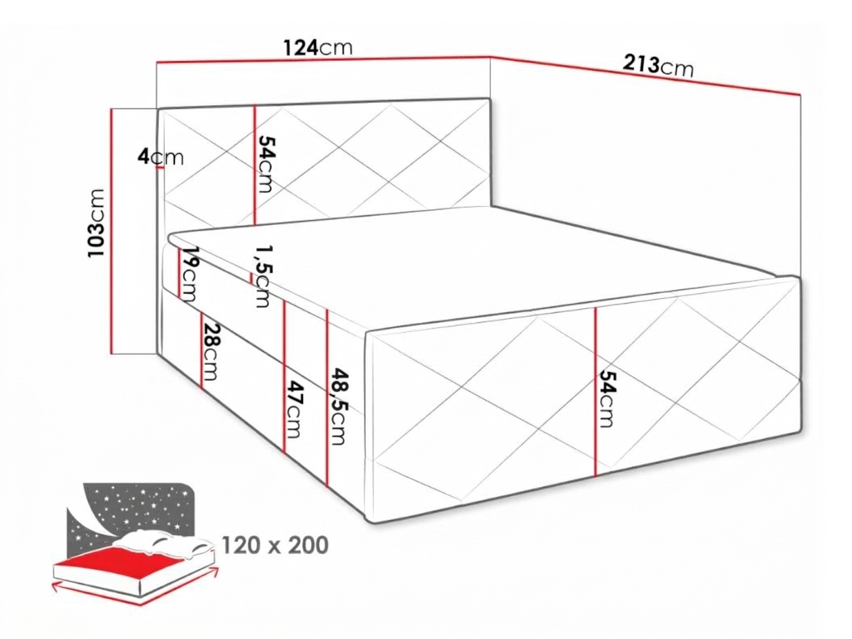 Lit boxspring Mons (Soft 017)