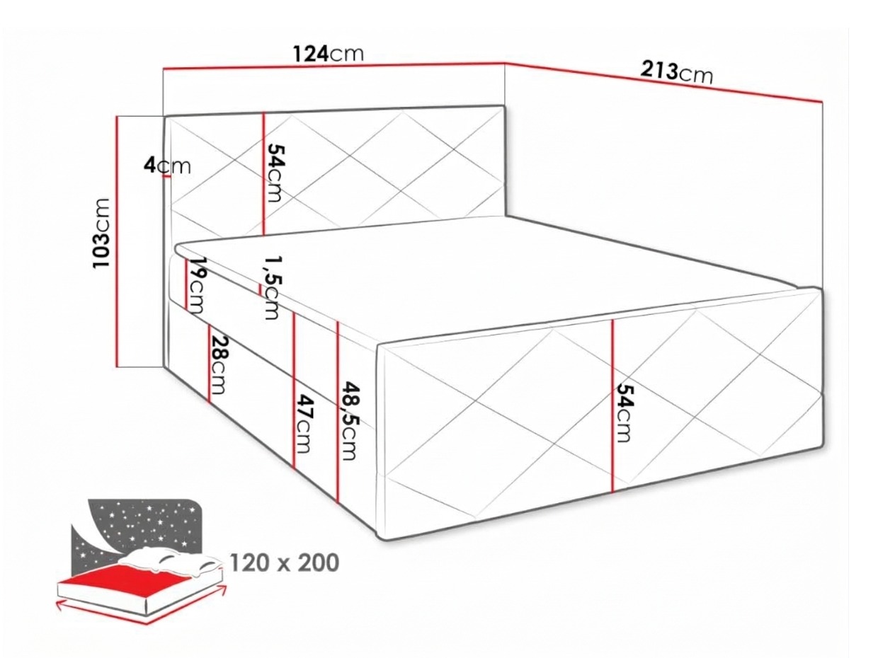 Lit boxspring Mons (Soft 029)