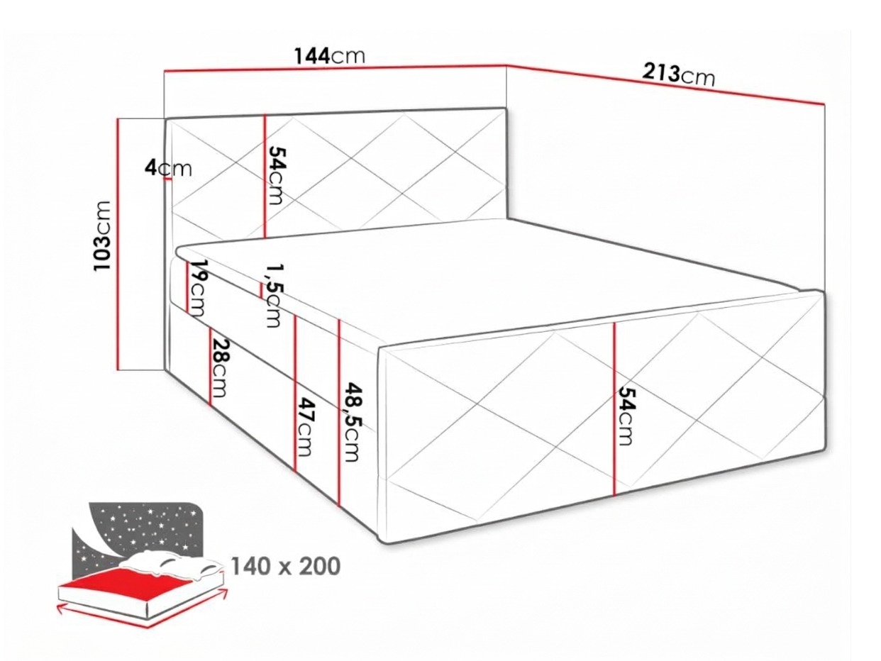 Lit boxspring Mons (Soft 029)