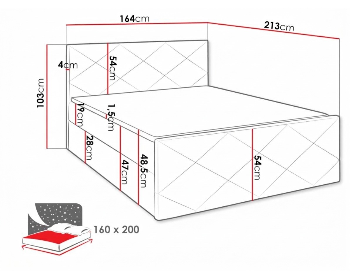 Lit boxspring Mons (Soft 032)