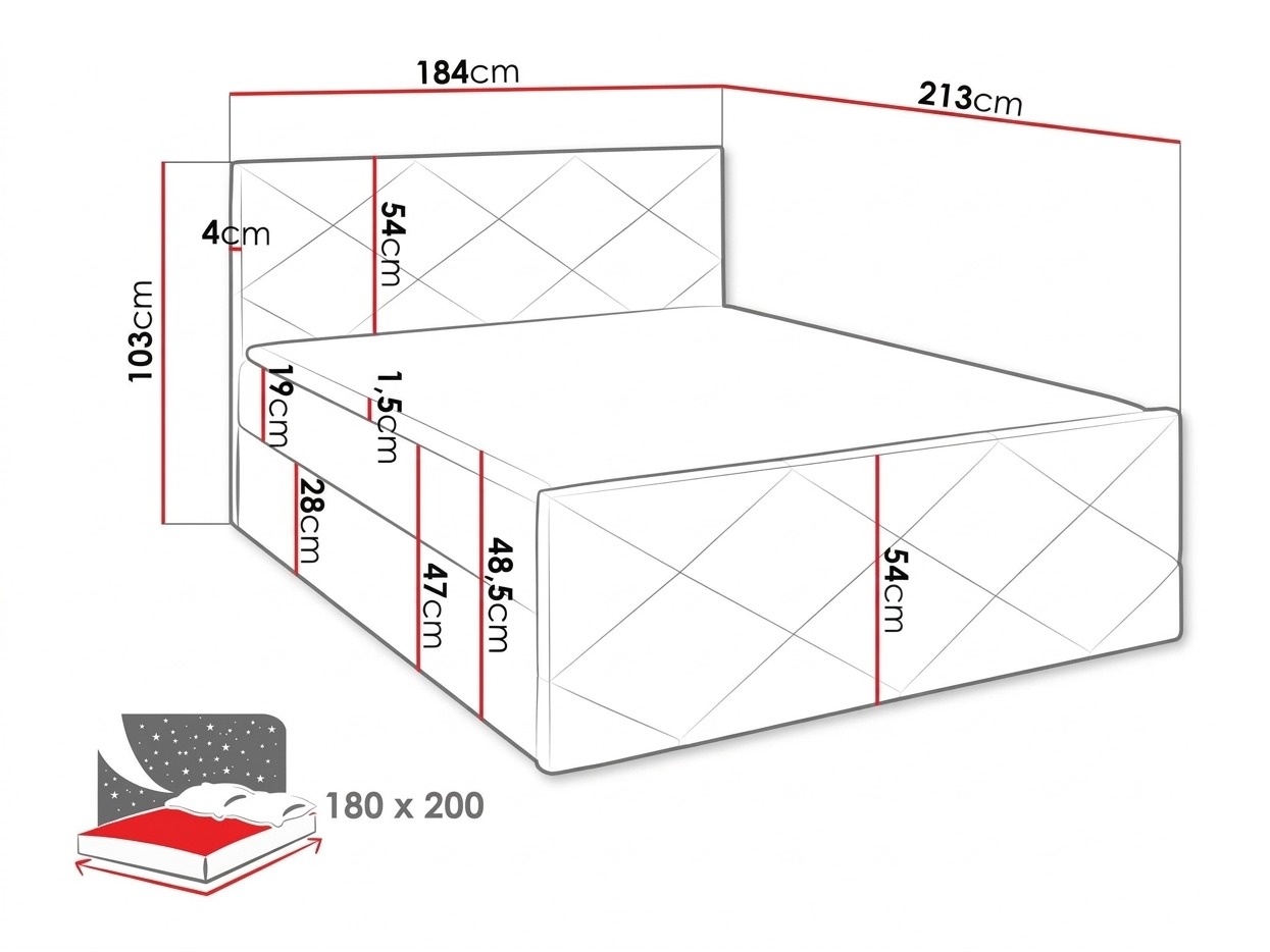 Lit boxspring Mons (Soft 032)