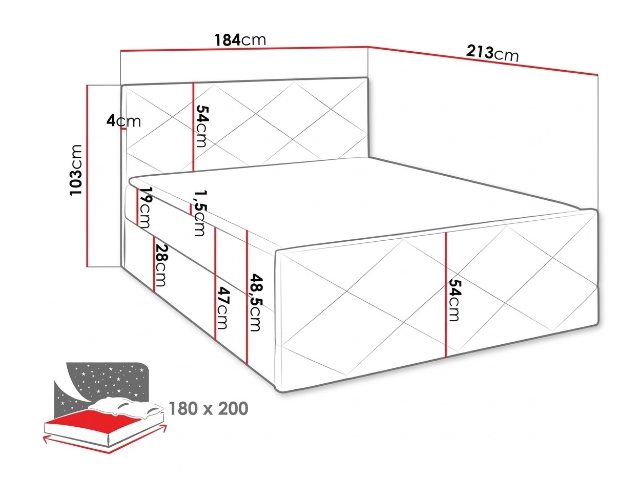 Lit boxspring Mons (Soft 033)