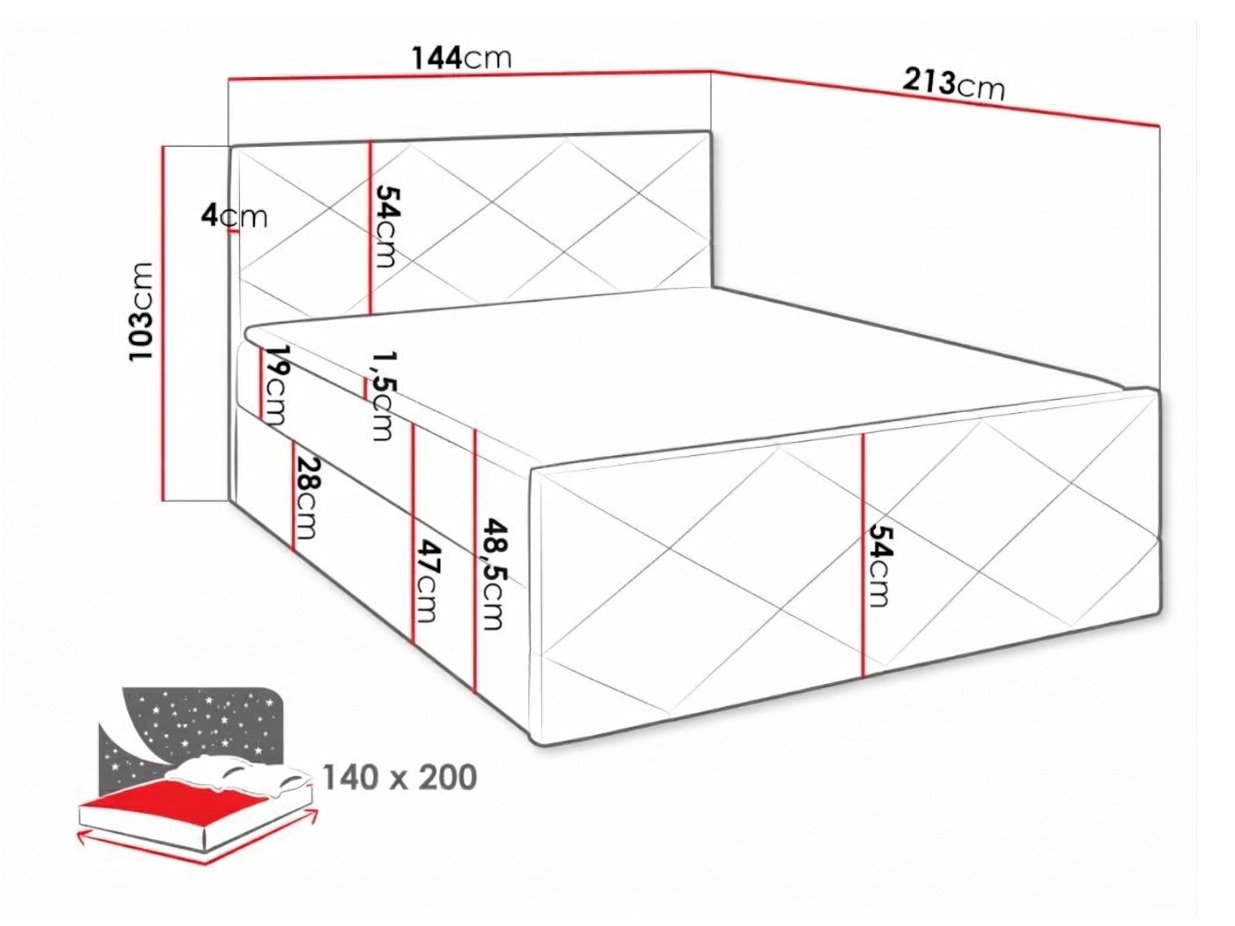 Lit boxspring Mons (Zetta 291)
