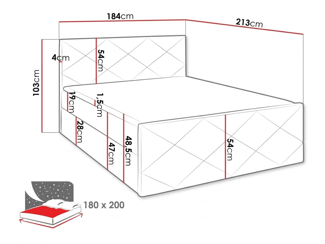 Lit boxspring Mons (Zetta 302)