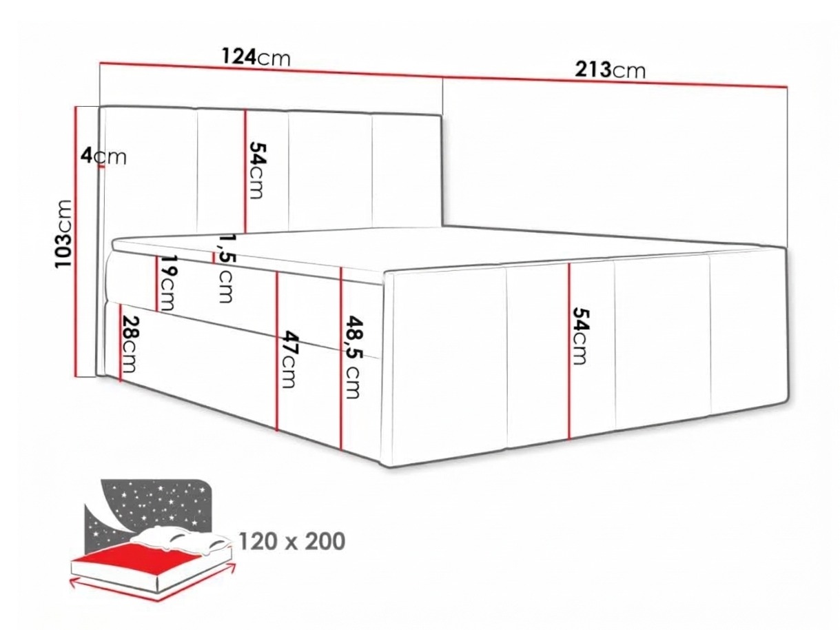 Lit boxspring Ventus (Kameleon 59)