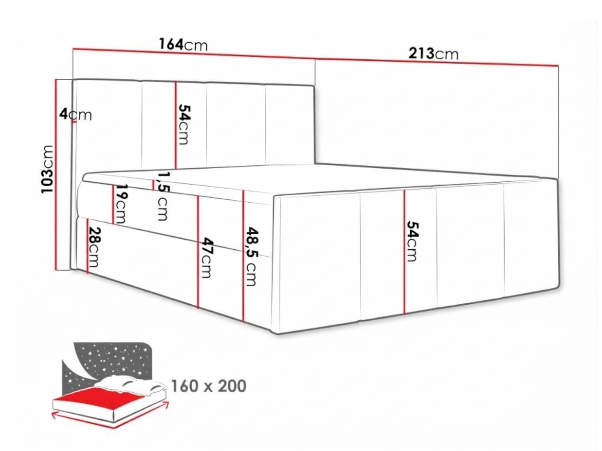 Lit boxspring Ventus (Kameleon 61)