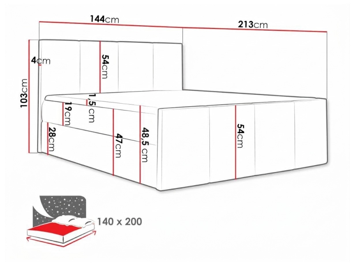 Lit boxspring Ventus (Muna 08)