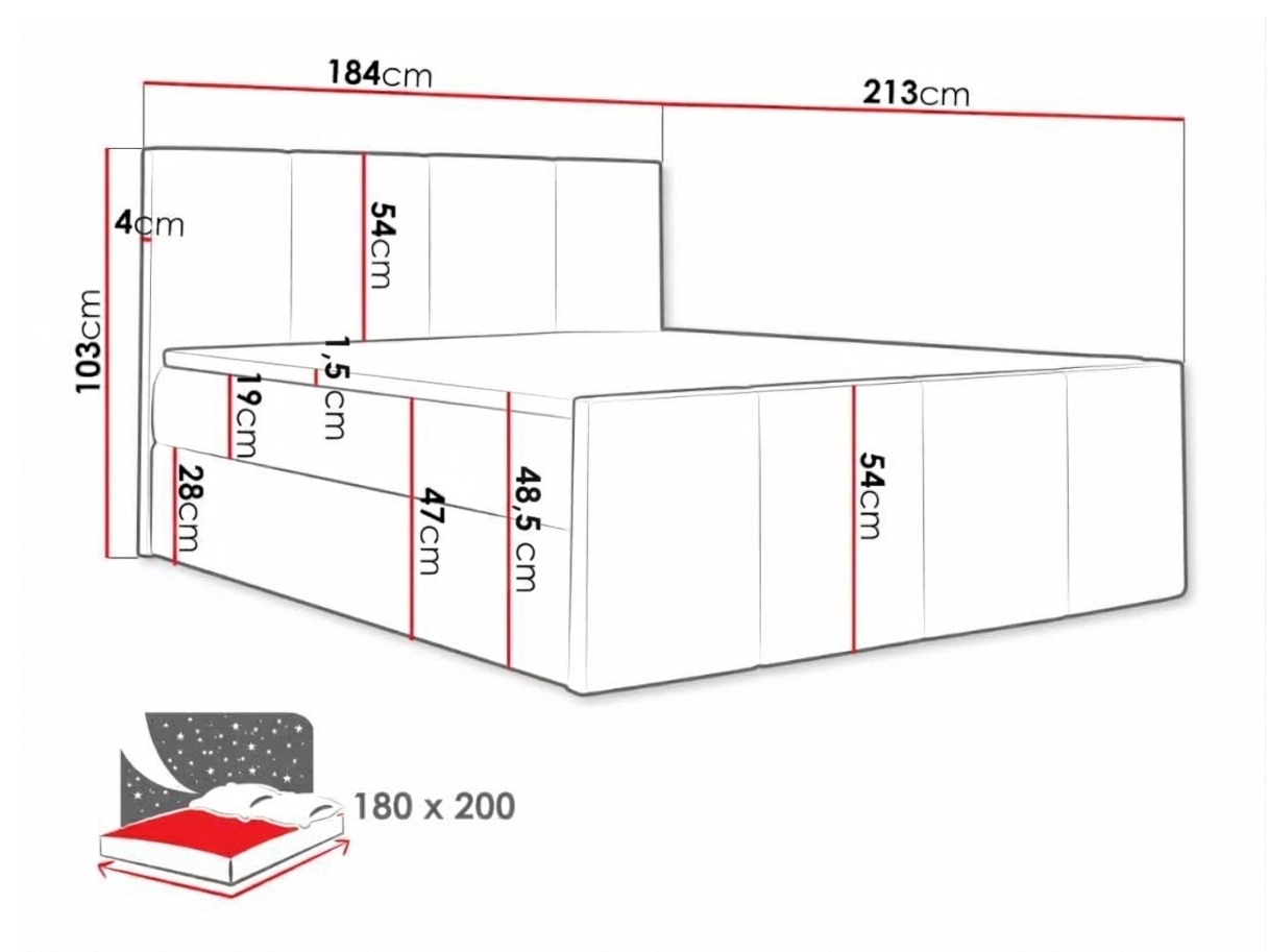 Lit boxspring Ventus (Soft 017)
