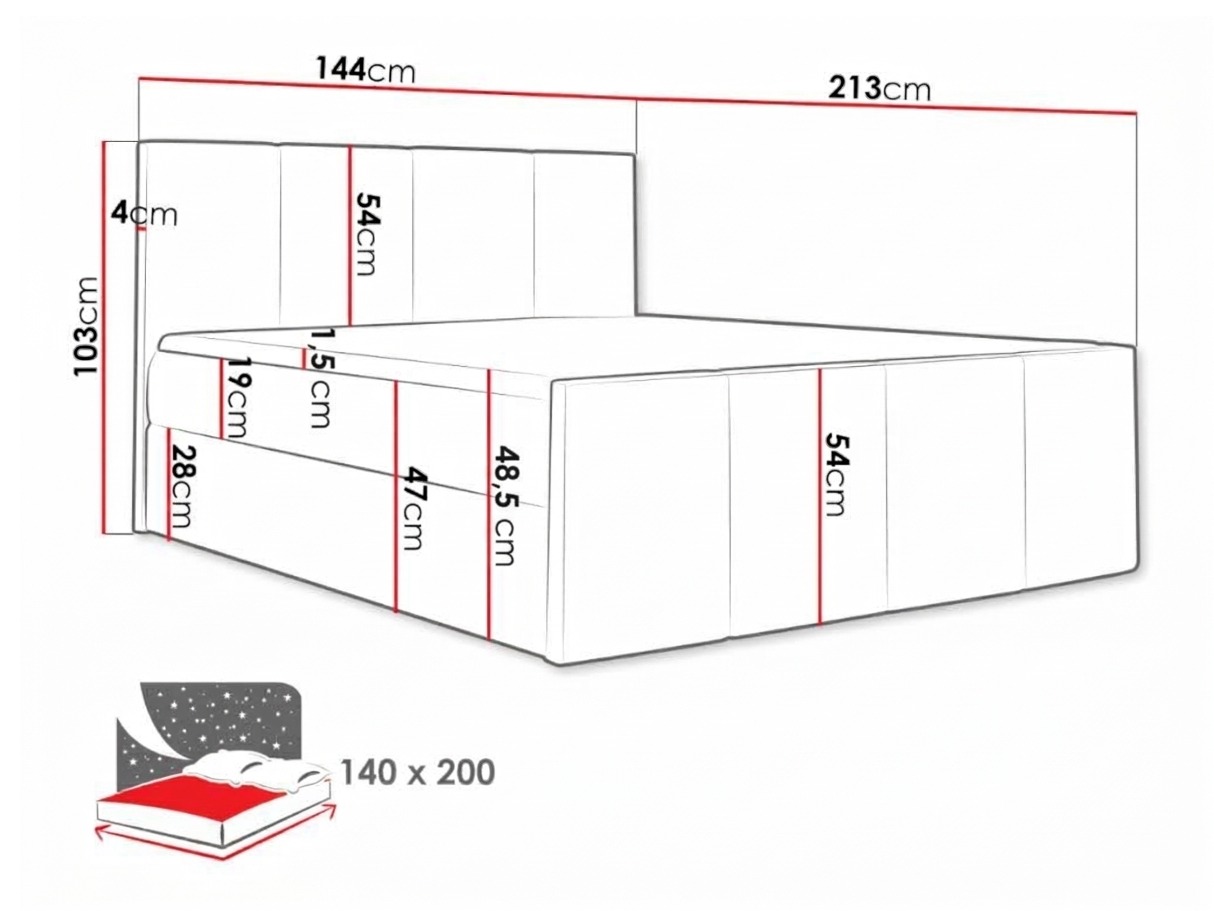 Lit boxspring Ventus (Soft 029)