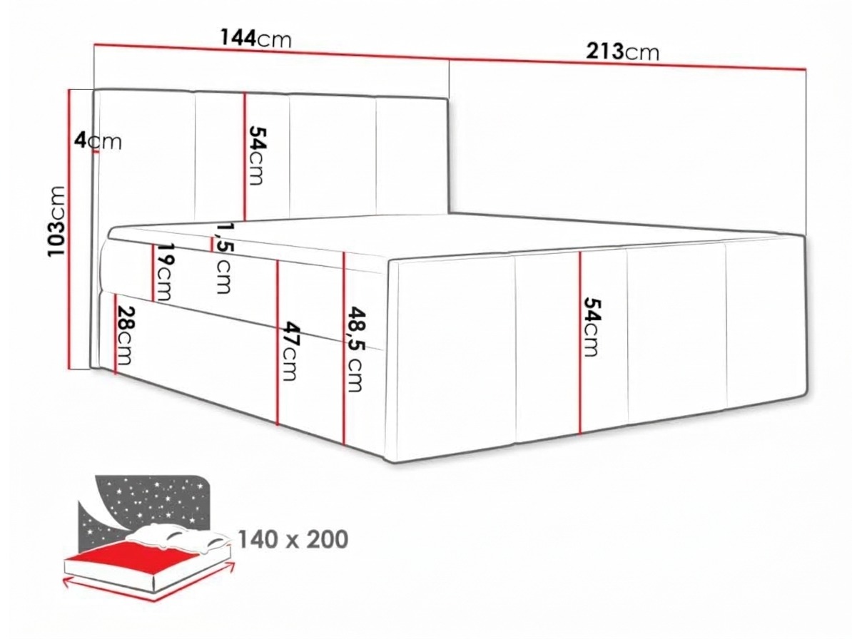 Lit boxspring Ventus (Zetta 291)