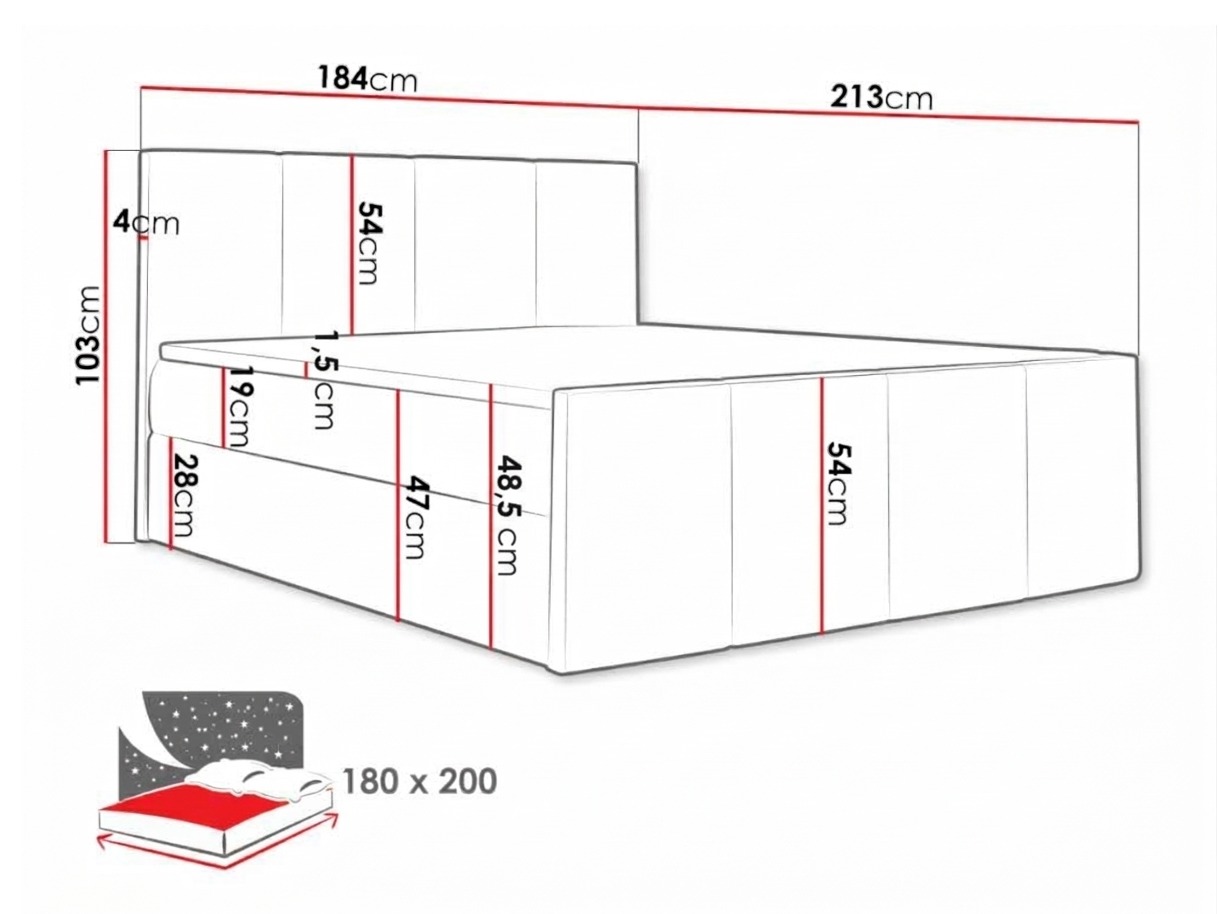 Lit boxspring Ventus (Zetta 305)