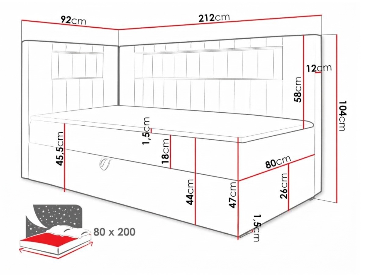 Lit boxspring Lucus VIII (Soft 017 + Fresh 12)