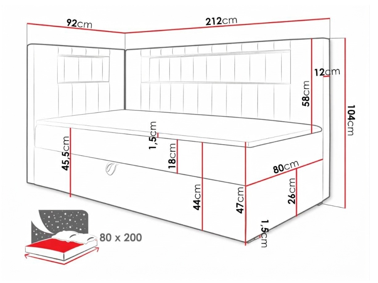 Lit boxspring Lucus VIII (Soft 017 + Fresh 34)