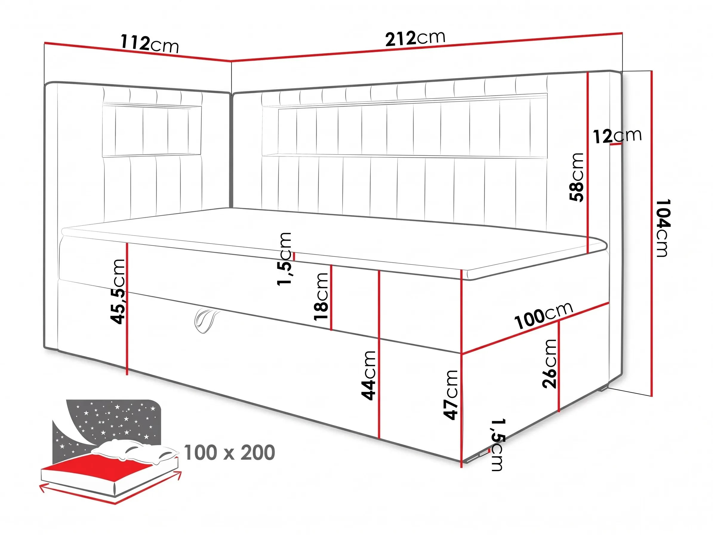 Lit boxspring Lucus VIII (Soft 017 + Fresh 4)