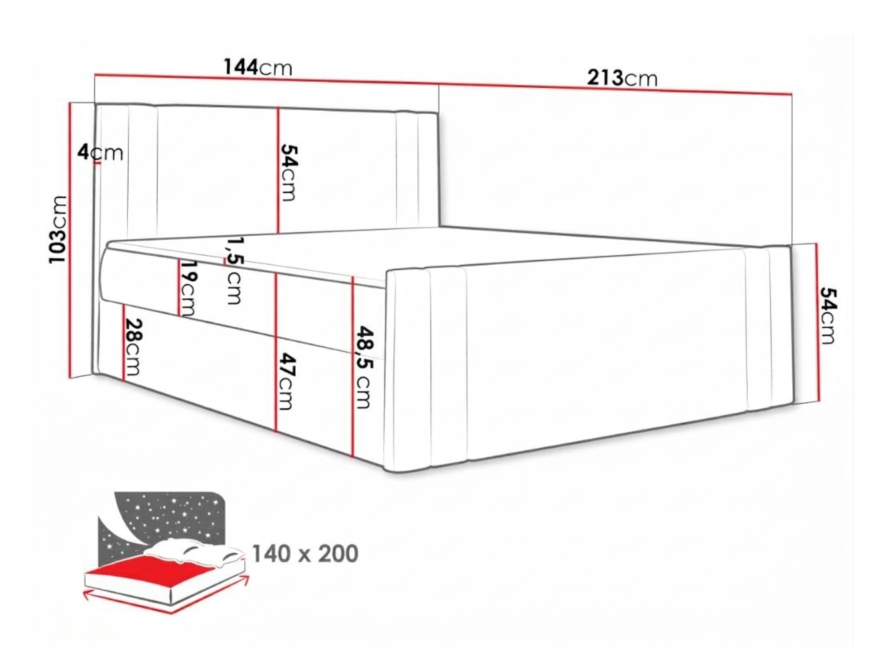 Lit boxspring Mel (Amor Velvet 4301)