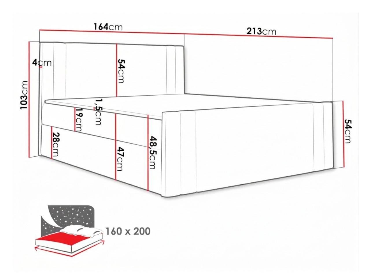 Lit boxspring Mel (Amor Velvet 4304)