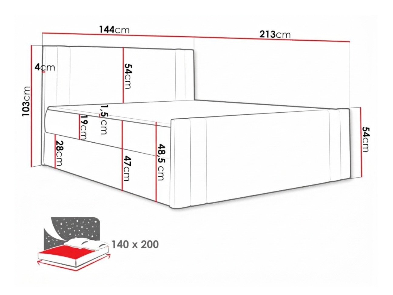 Lit boxspring Mel (Amor Velvet 4307)