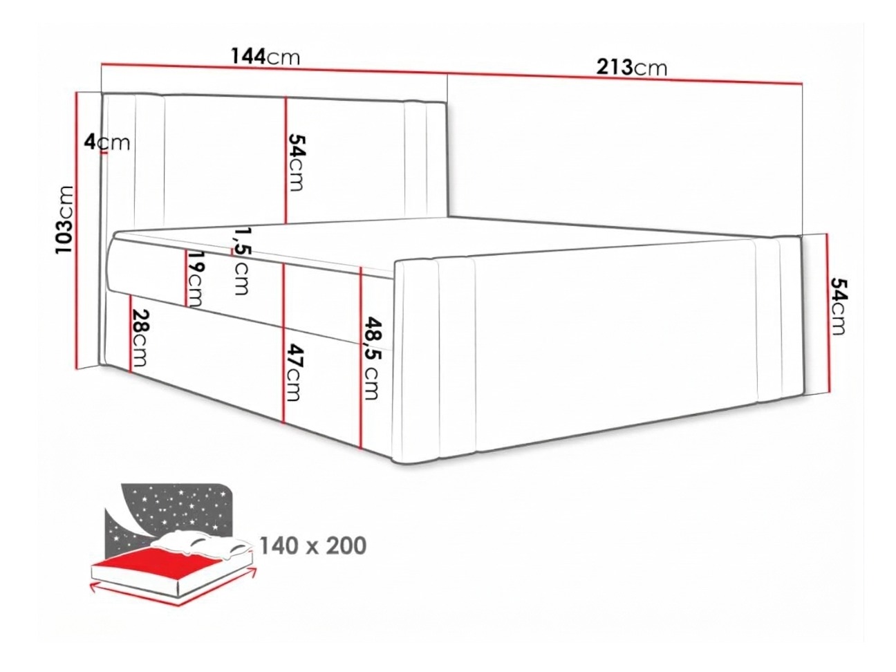 Lit boxspring Mel (Amor Velvet 4311)