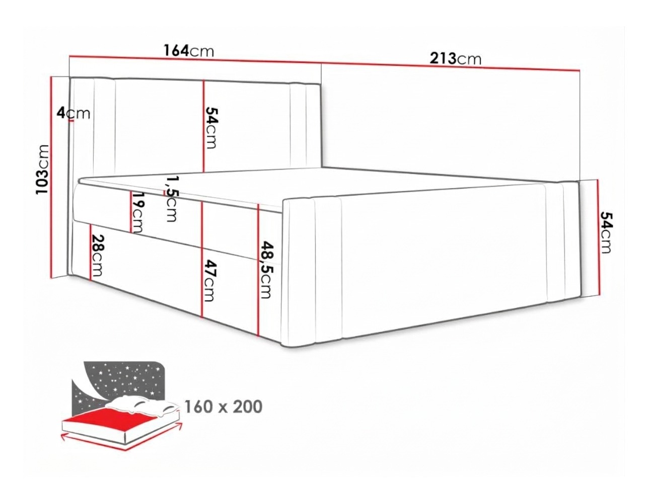 Lit boxspring Mel (Amor Velvet 4311)
