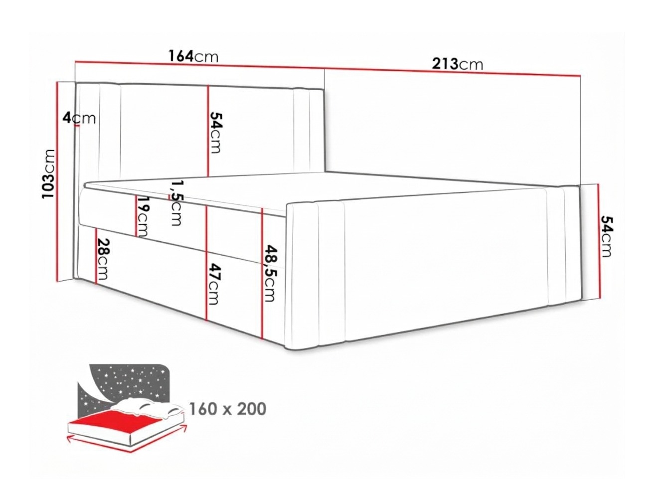 Lit boxspring Mel (Amor Velvet 4320)