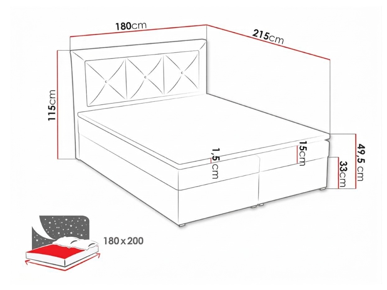 Lit boxspring Pomona 113 (Kronos 19)