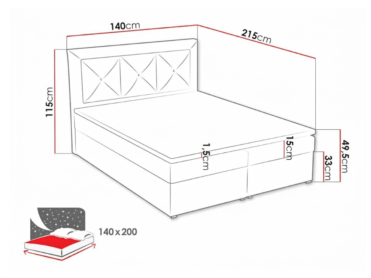 Lit boxspring Pomona 113 (Victoria 14 864)