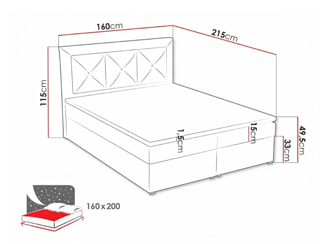 Lit boxspring Pomona 113 (Victoria 14 864)