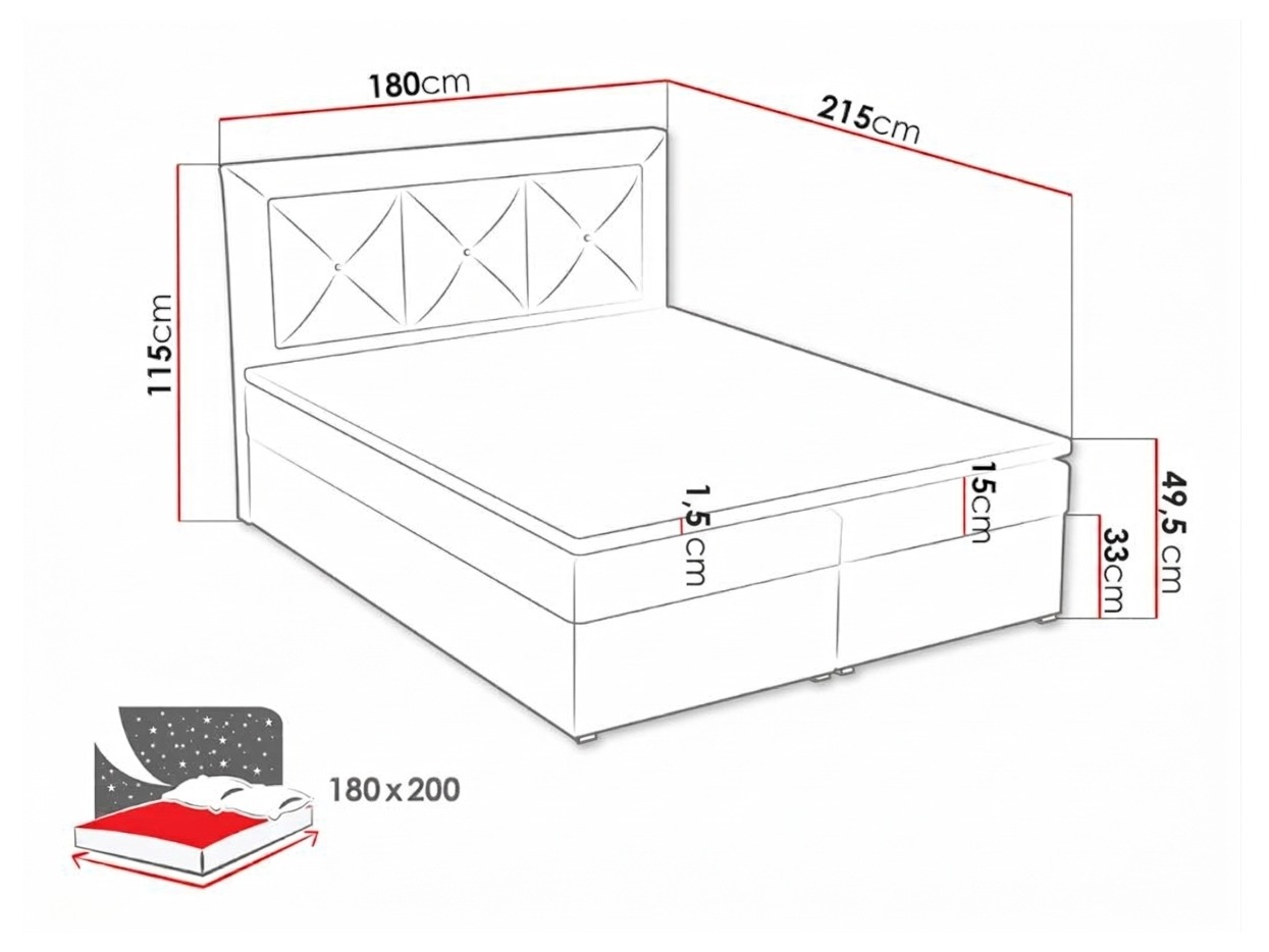 Lit boxspring Pomona 113 (Victoria 14 867)