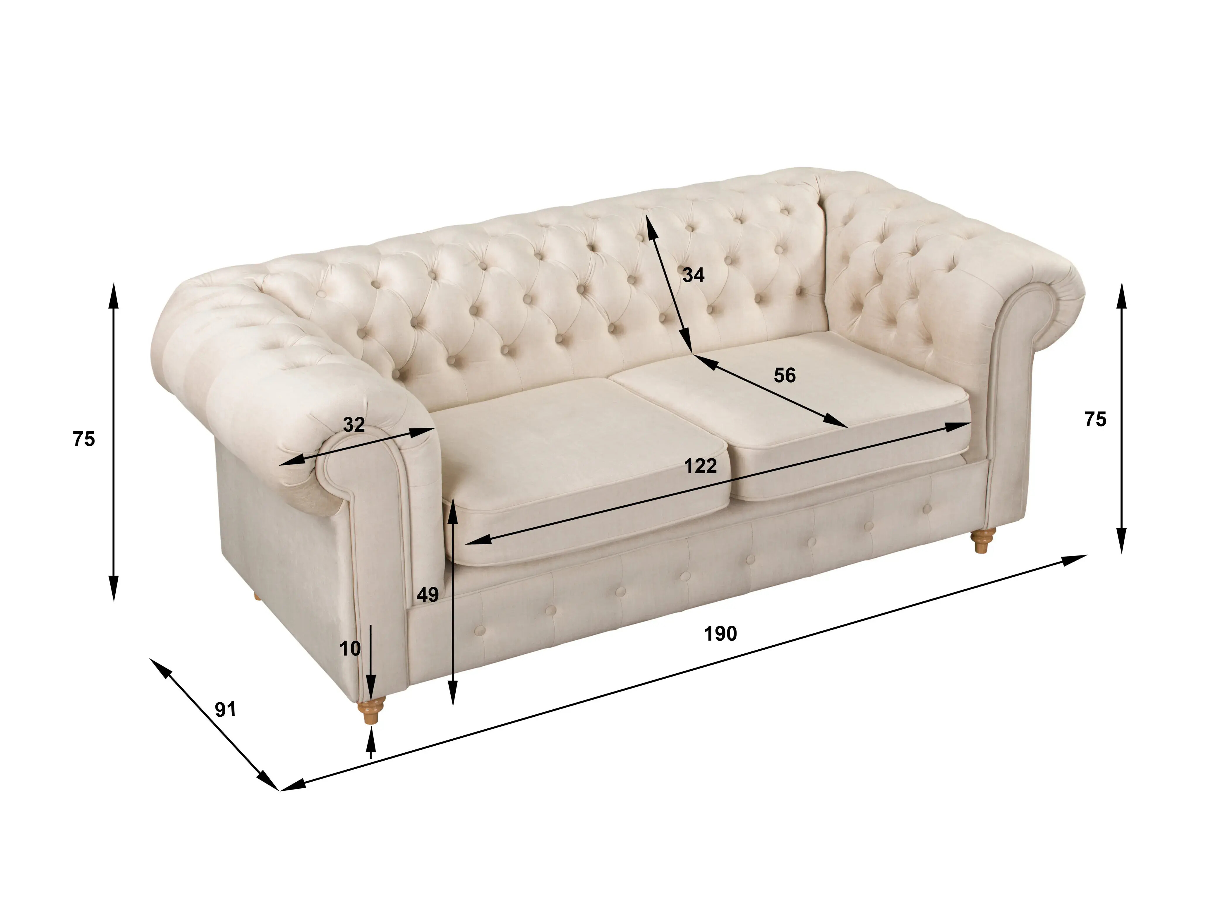 Canapé Chesterfield Elitala 104 (Vogue 11)