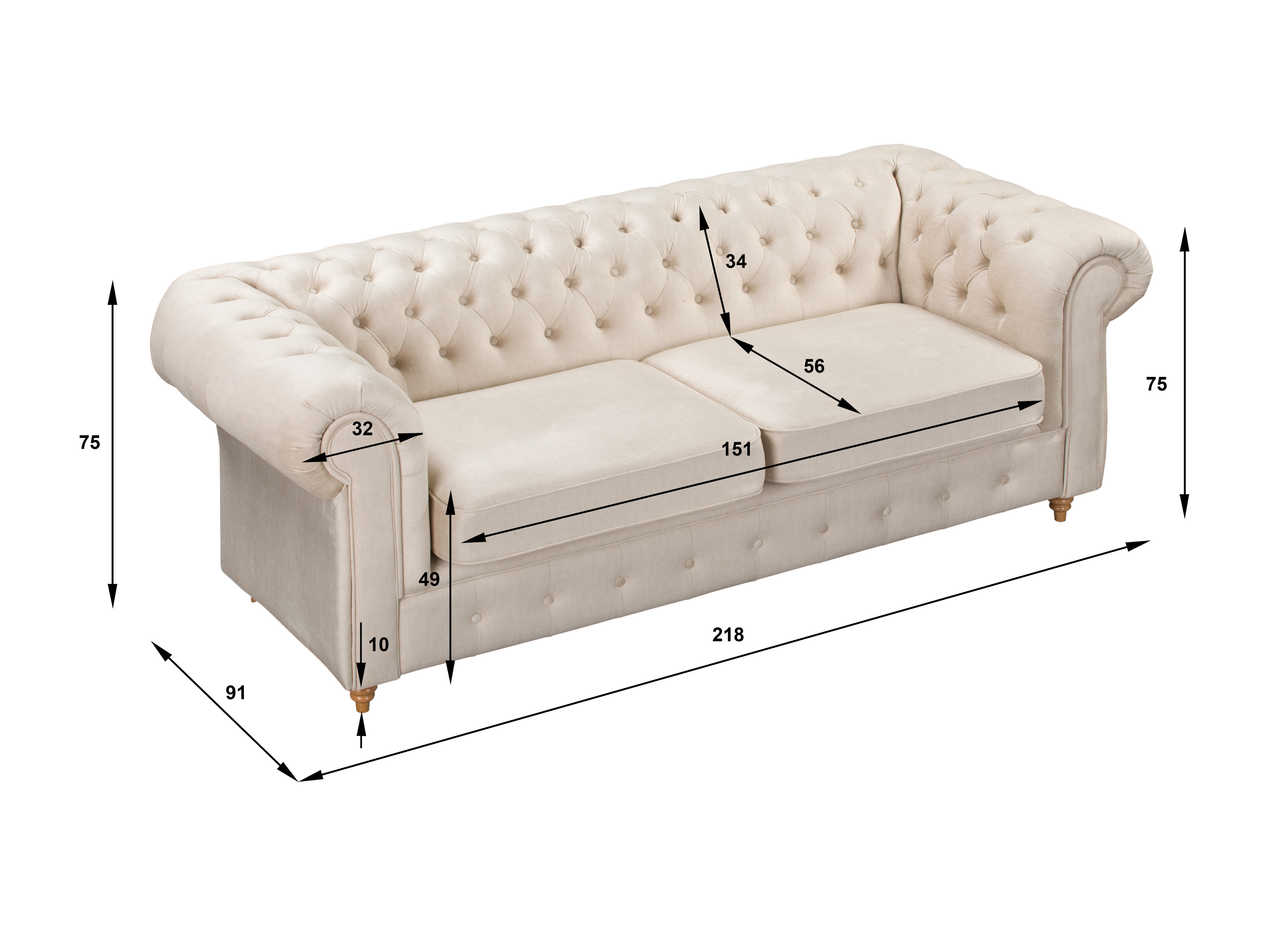 Canapé Chesterfield Elitala 108 (Vogue 14)