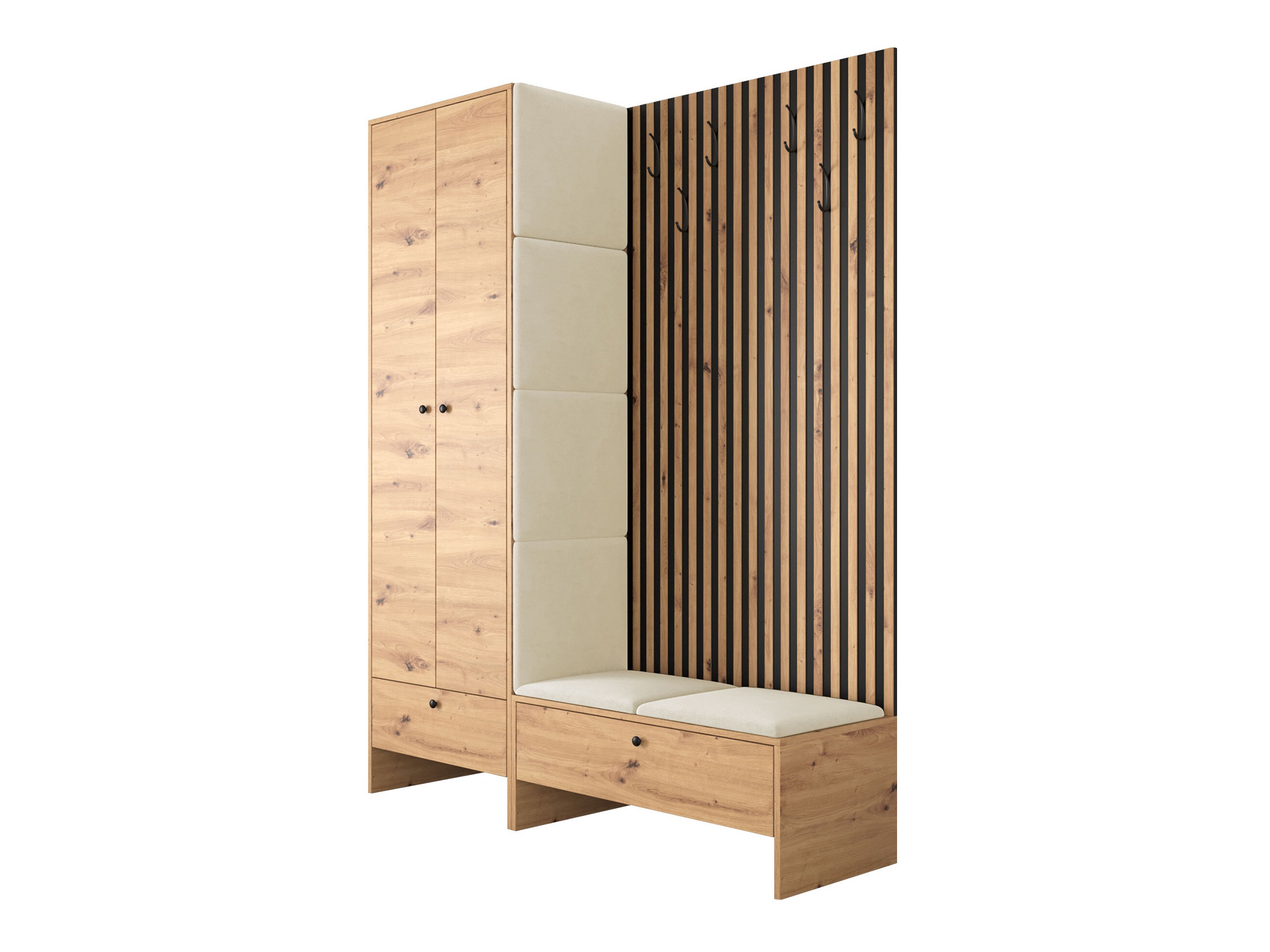 Meuble d'entrée Donio III (Chêne Artisan + Polo 872)