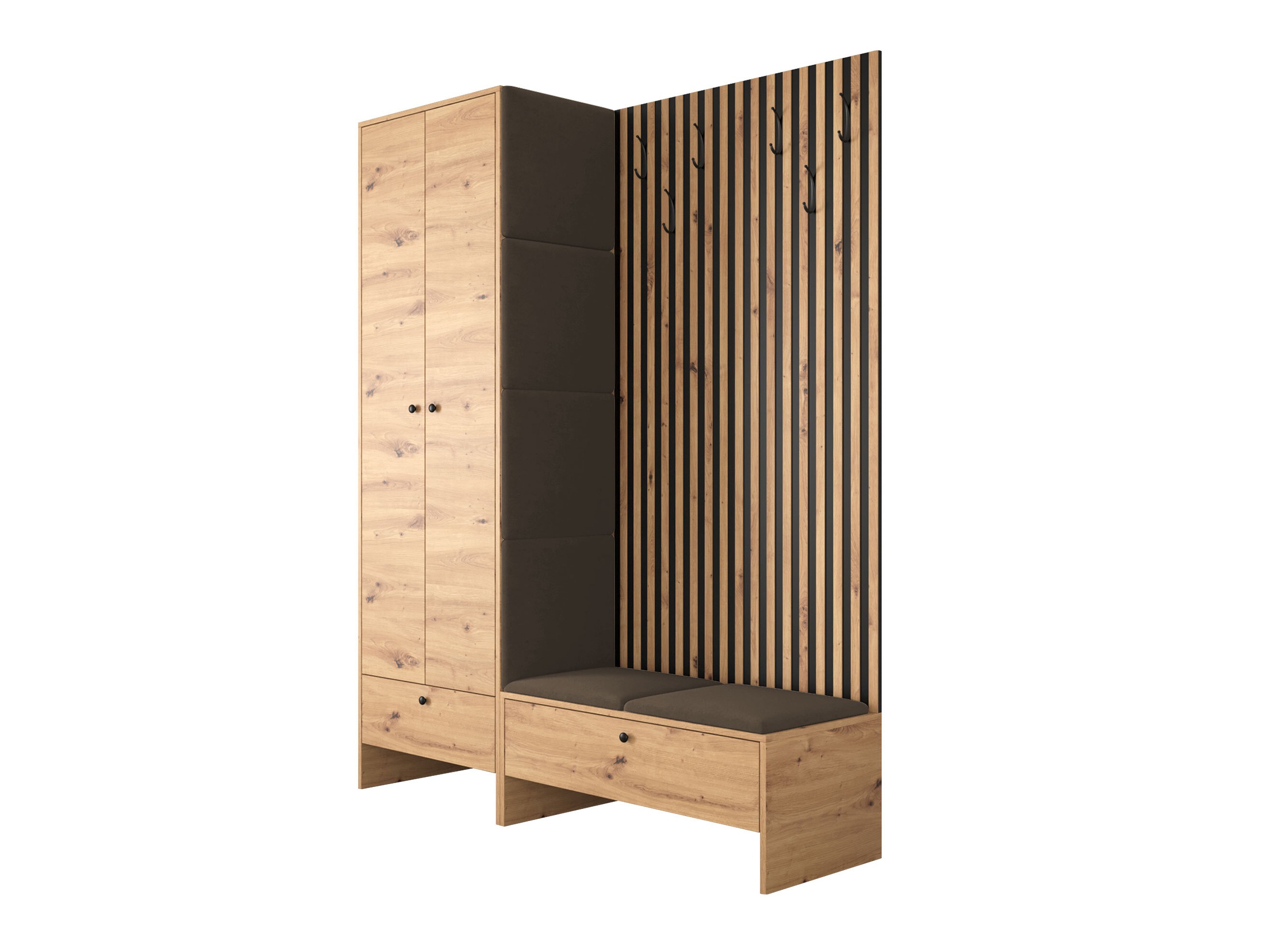 Meuble d'entrée Donio III (Chêne Artisan + Polo 877)