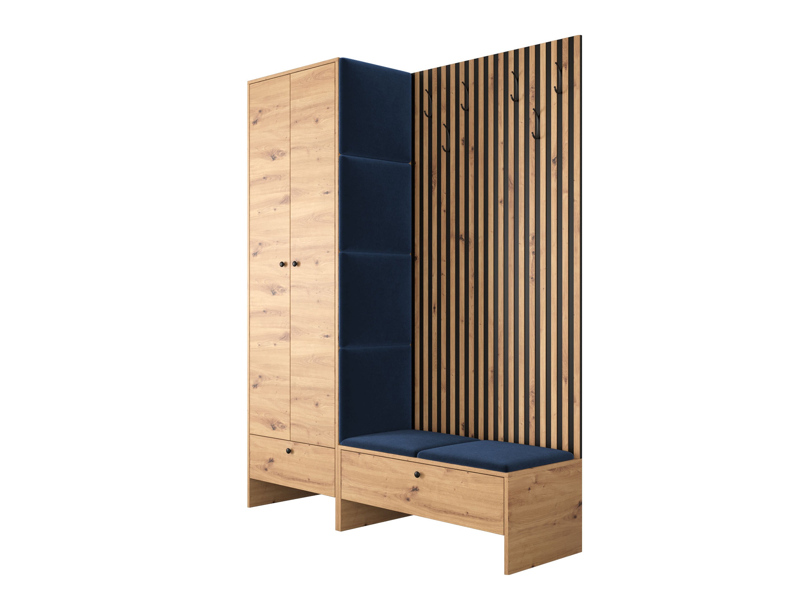 Meuble d'entrée Donio III (Chêne Artisan + Polo 891)