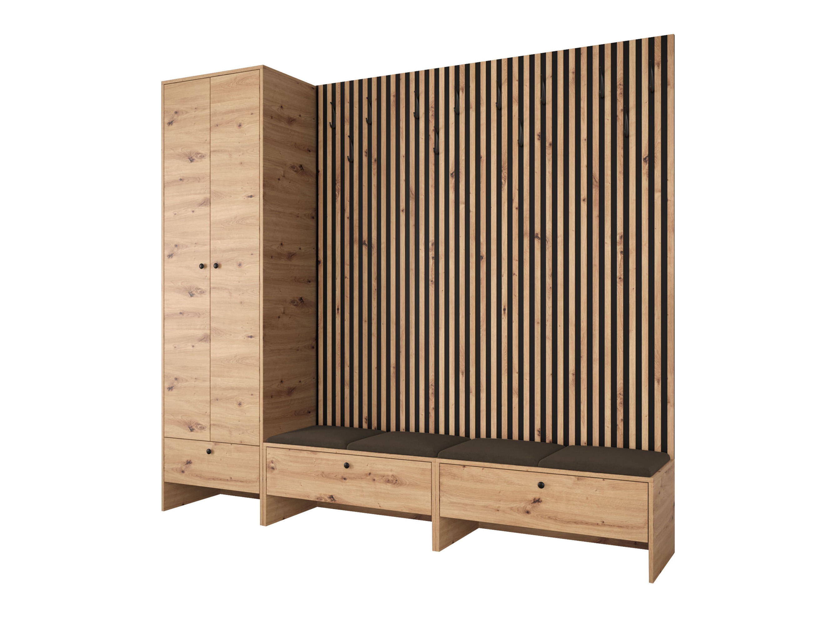 Meuble d'entrée Donio VI (Chêne Artisan + Polo 877)
