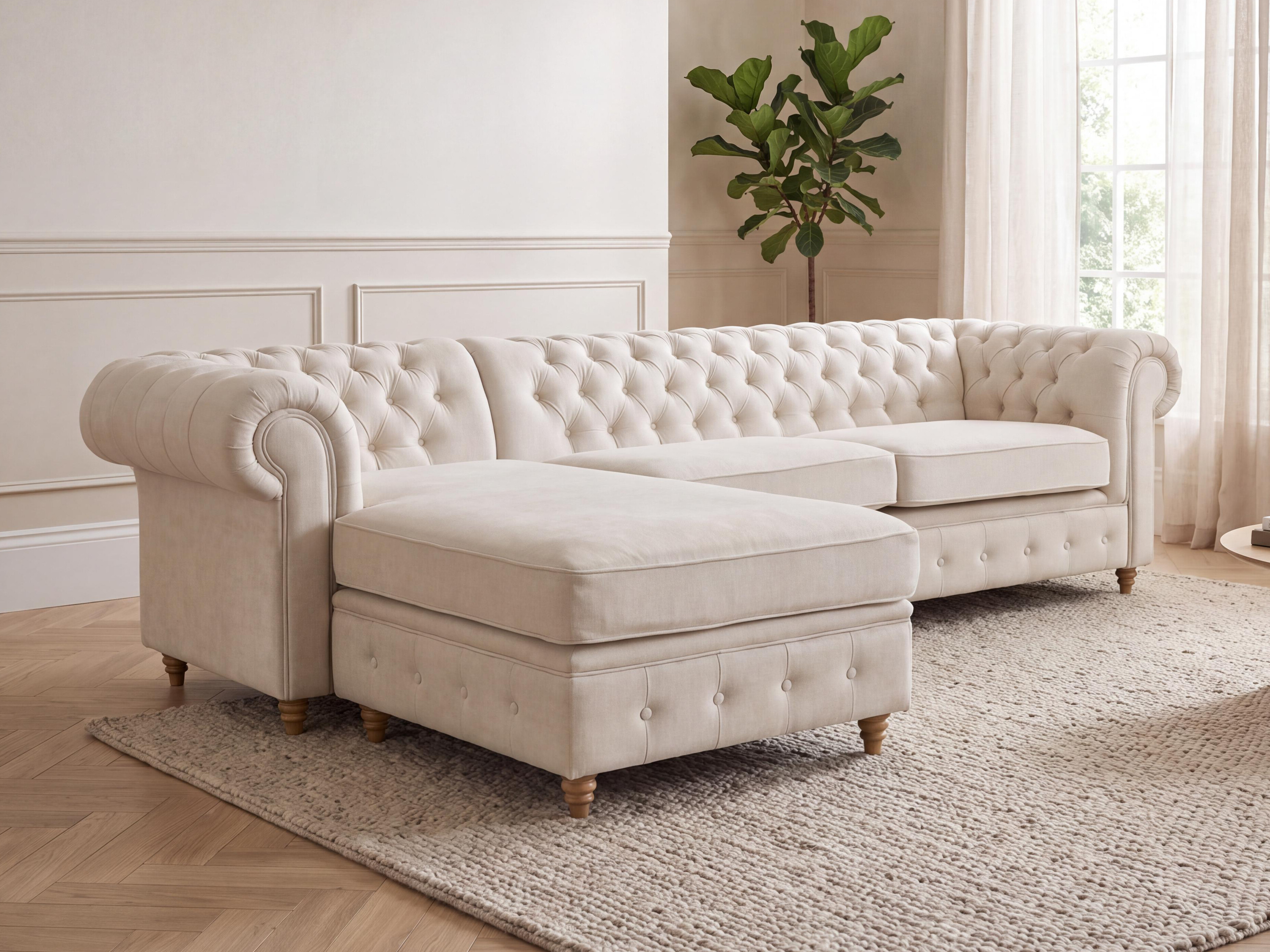 Canapé d'angle Chesterfield Elitala 110 (Vogue 01)