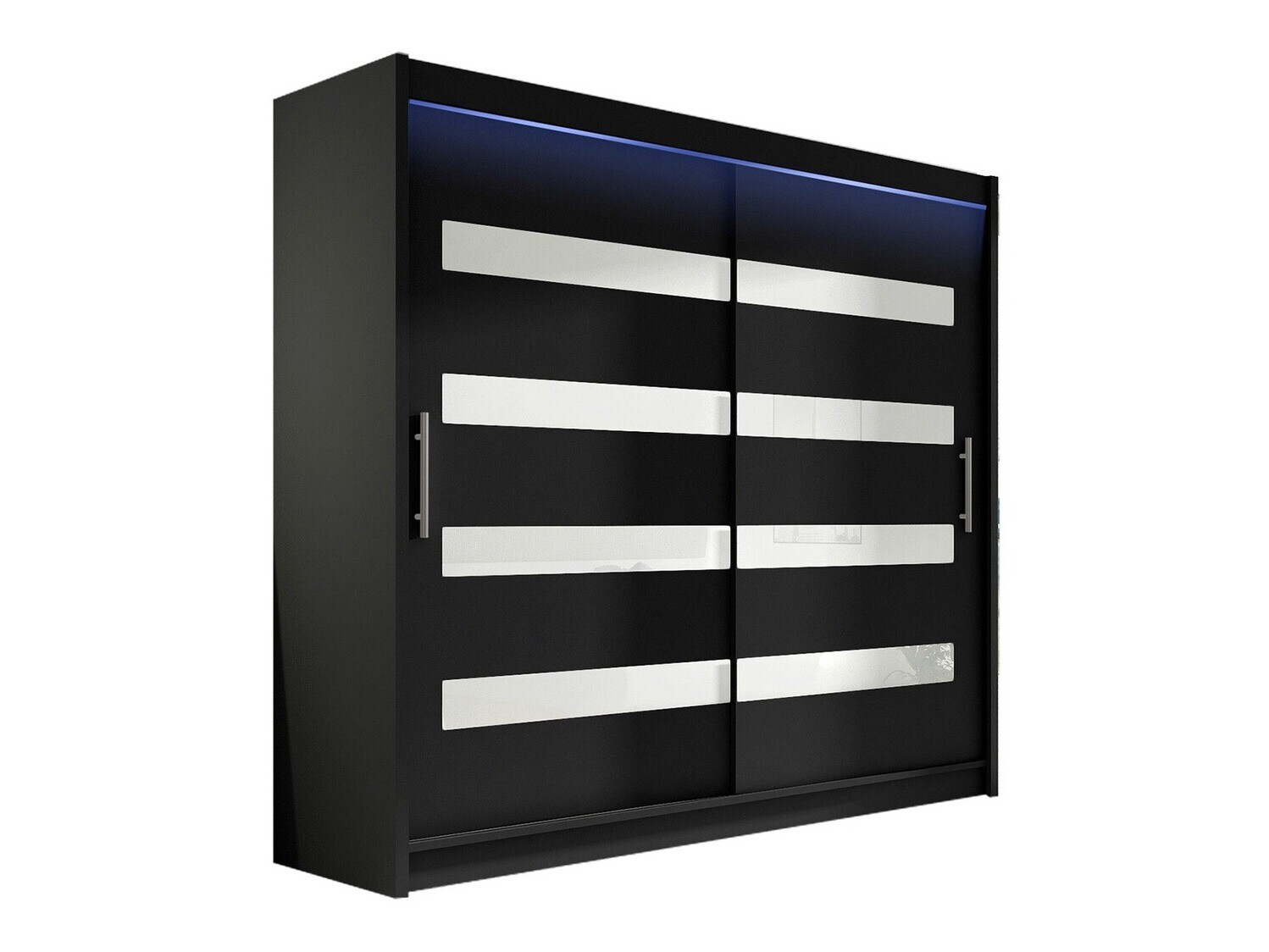 Armoire Closico Pallor XI (Noir + Blanc brillant)
