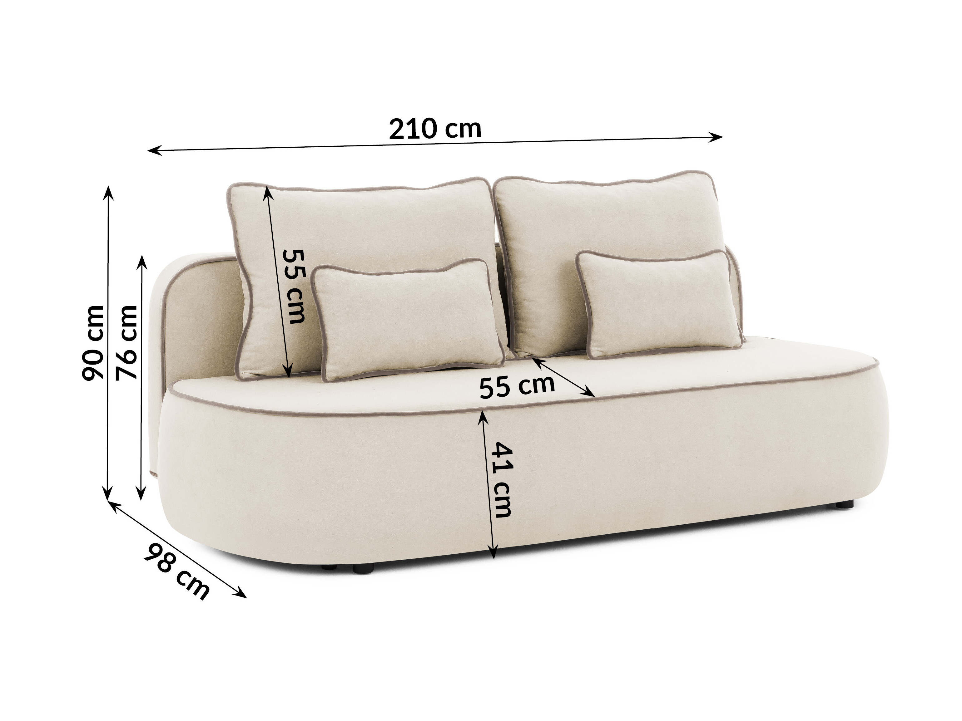 Canapé convertible Rocklin 243 (Doux 02 + Doux 04)