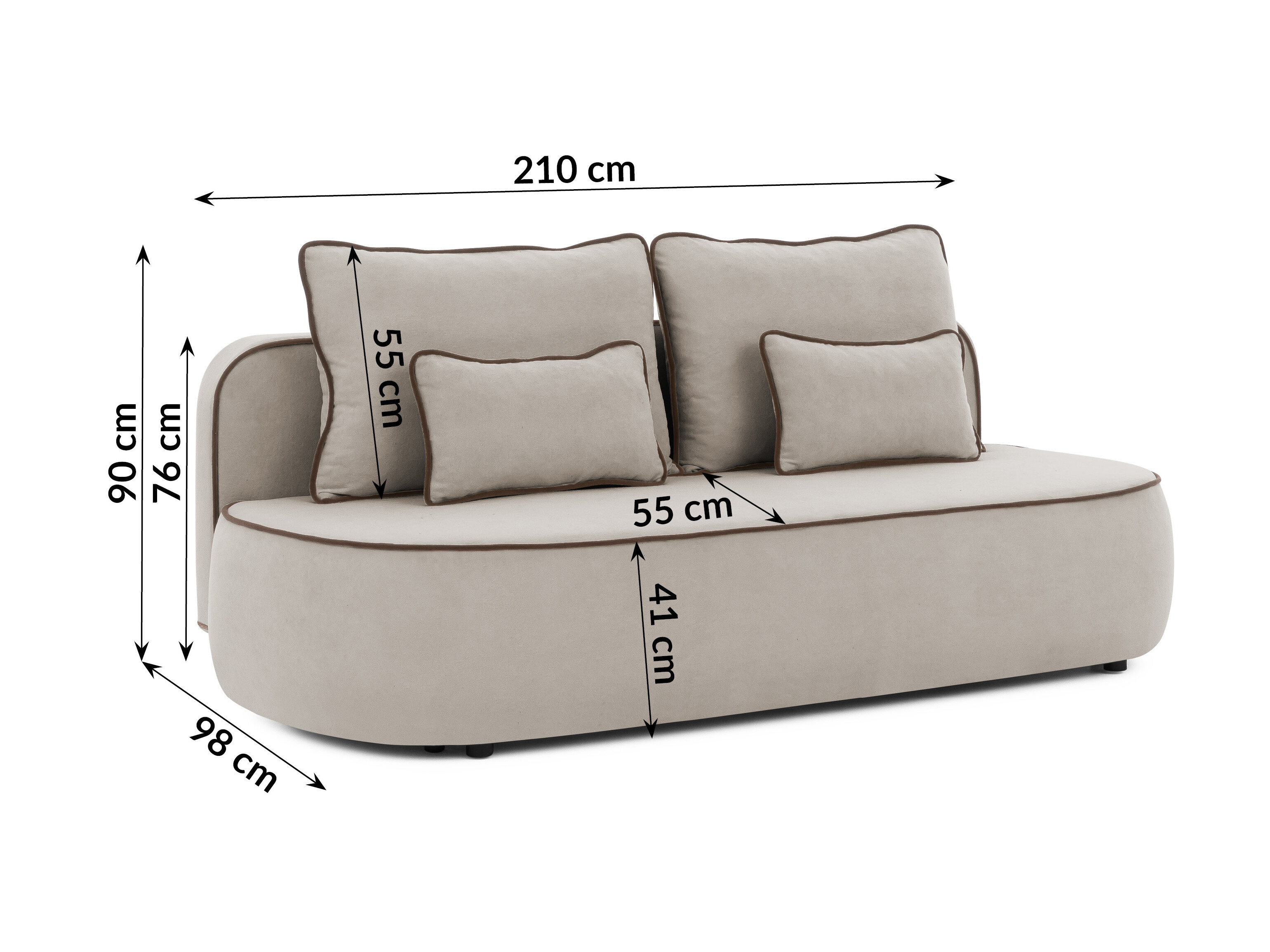 Canapé convertible Rocklin 243 (Doux 04 + Doux 06)