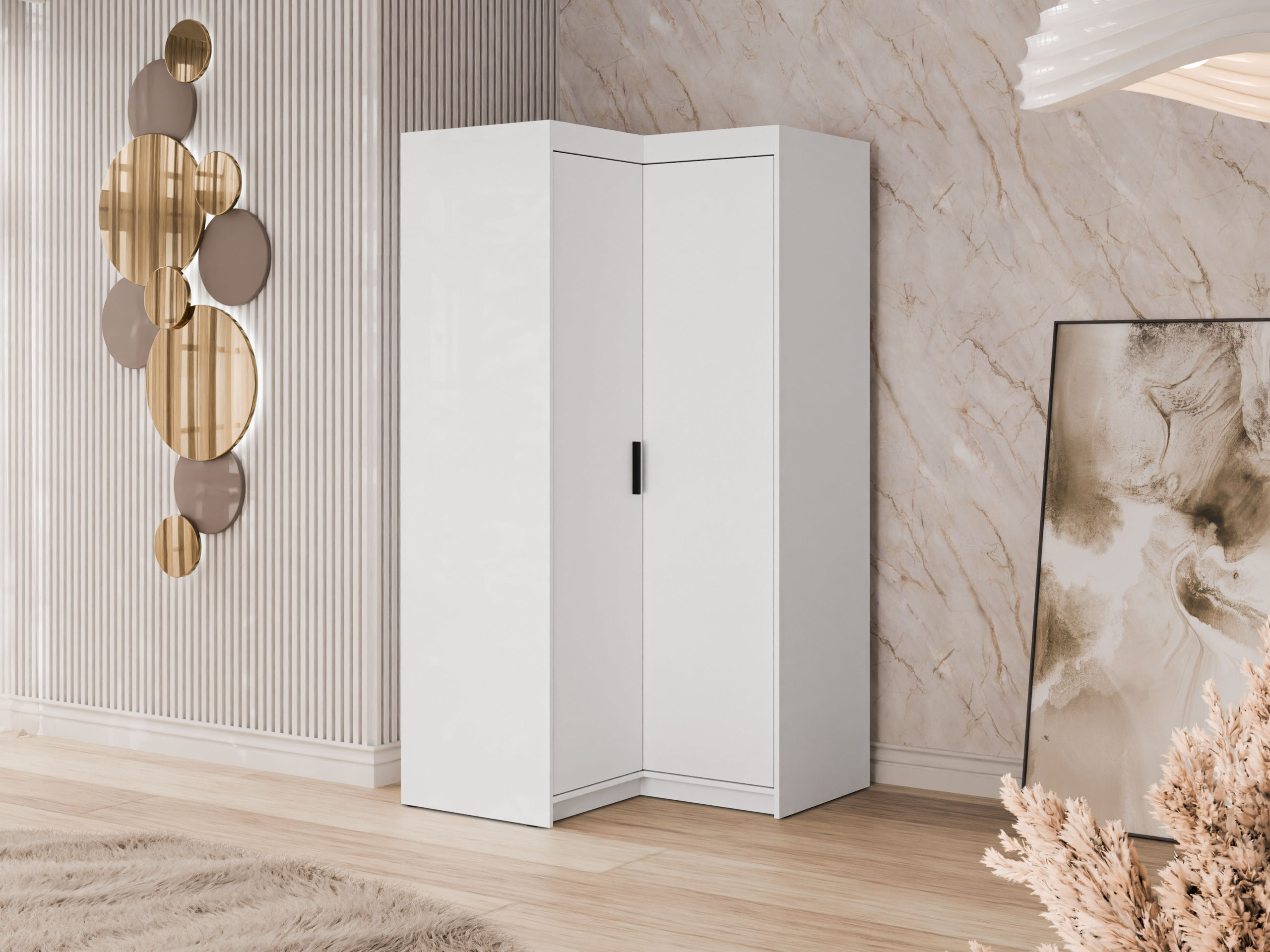 Armoire d'angle Novduni 116 (Blanc)