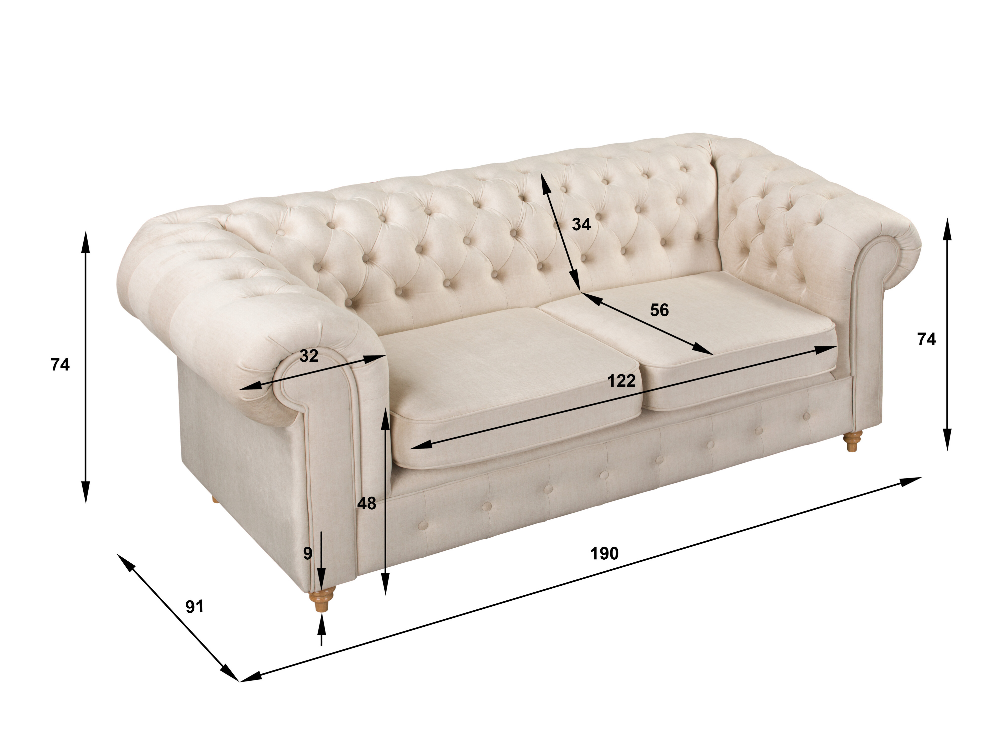Canapé Chesterfield Elitala 104 (Vogue 14)