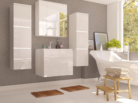 Ensemble de salle de bain Tucson 105 (Blanc + Blanc brillant)
