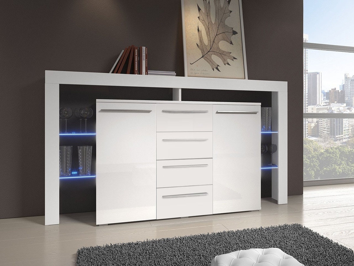Commode Aestas (Blanc + Blanc brillant)