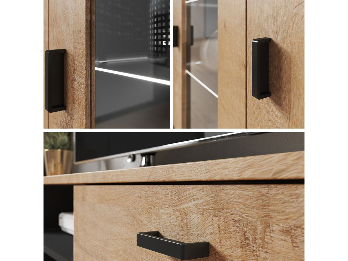 Ensemble de salon Tornola 109 (Noir + Noir brillant)